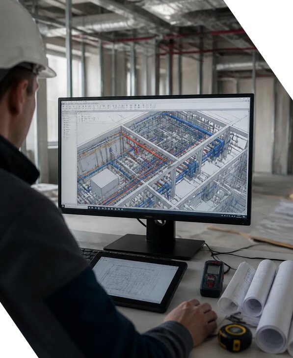 Создание BIM модели инженерных сетей для объектов в Новороссийске